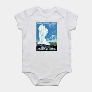 Vintage Travel Poster USA Yellowstone National Park Baby Bodysuit